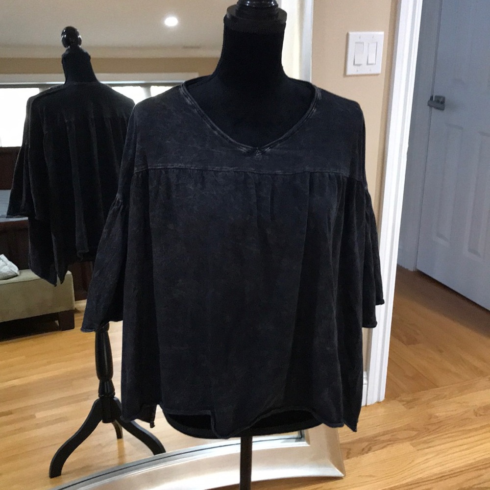Black eri + ali for Anthropologie peasant blouse